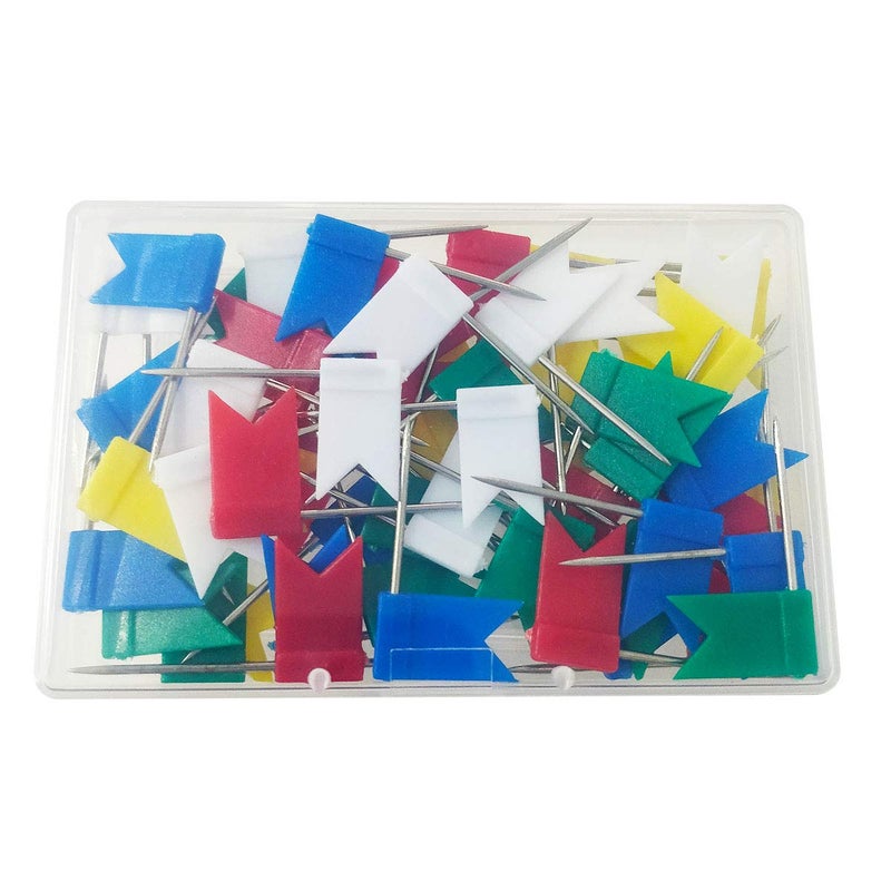TTSAM 60 Pieces Multi-Color Flag Travel Map Push Pins (5 Colors) - Image 4